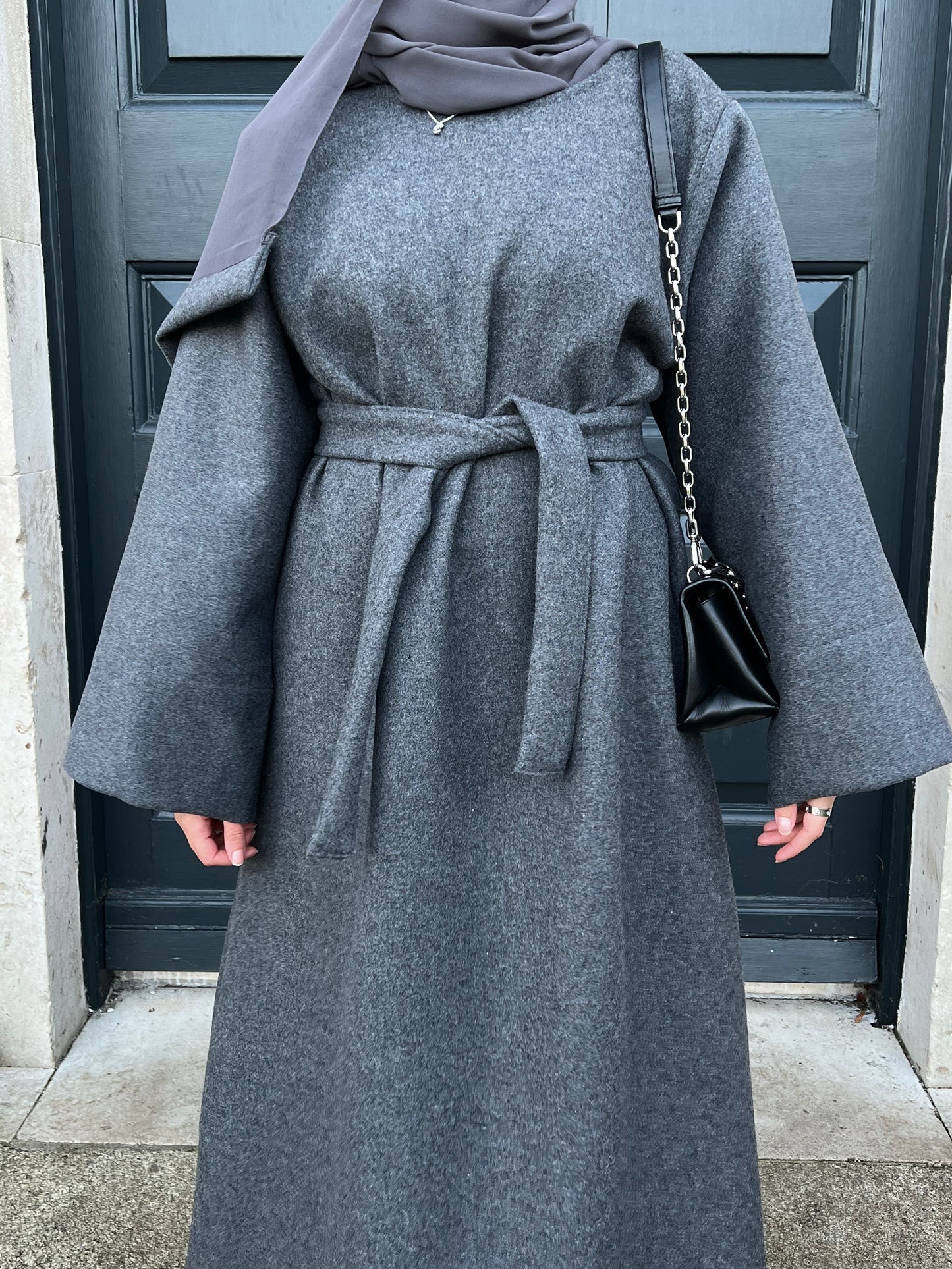 Space Grey Winter Abaya