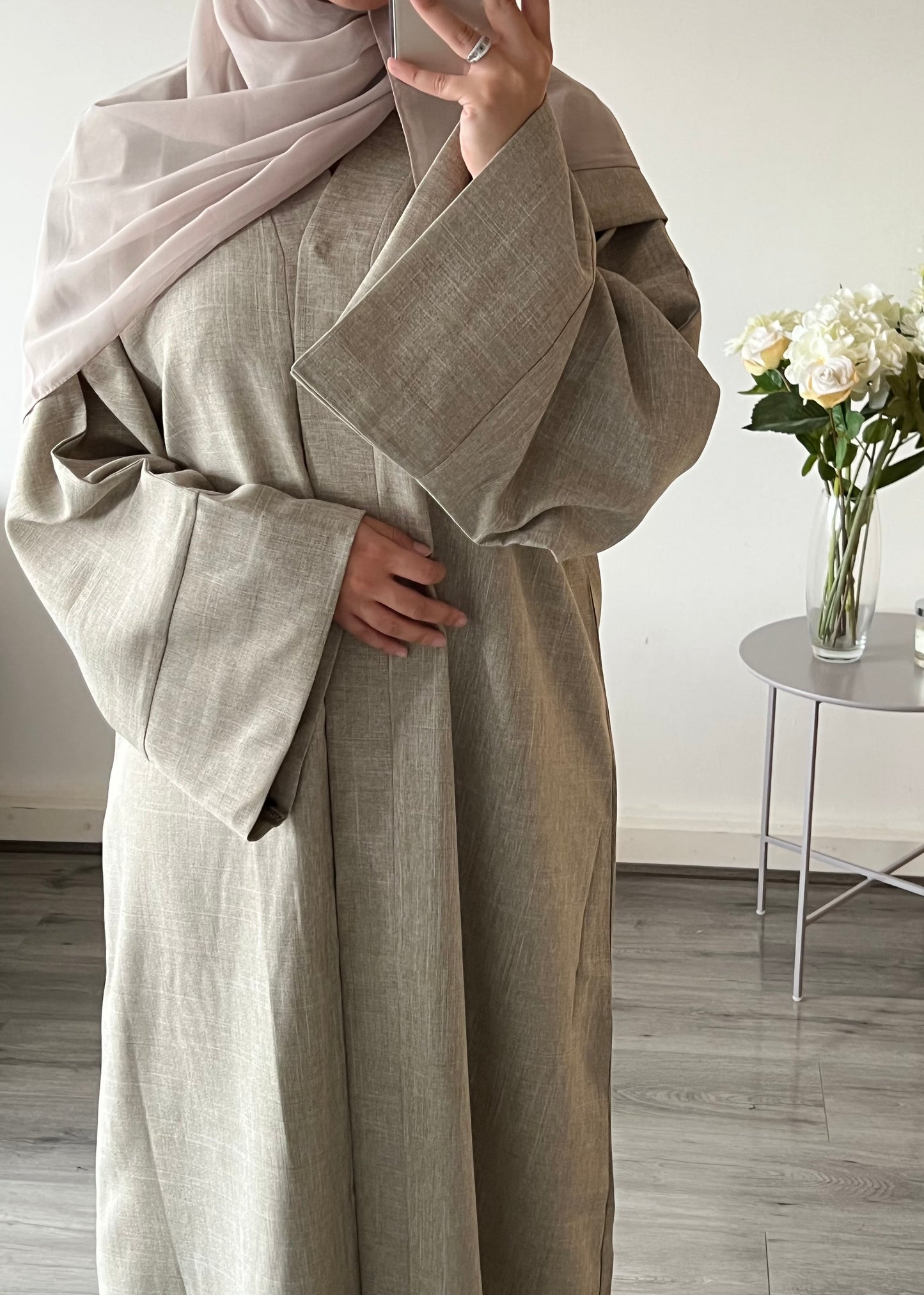 Stone Linen Abaya